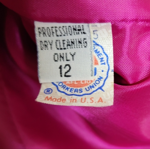 Herbert Grossman Vintage Skirt Suit Magenta Pink Suede Ladylike 80s Size 12 USA - Picture 10 of 13